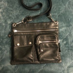 Black fossil crossbody